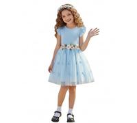 PATPAT Vestido de Fiesta para Niña Sin Mangas Vestidos de Princesa de Tul para Niña con Bordado de Flores, Vestido de Fiesta Vestido de Tutú para Boda, Cumpleaños, Desfile, Bautizo, Banquete, Festival