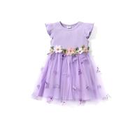 PATPAT Vestido de Fiesta para Niña Sin Mangas Vestidos de Princesa de Tul para Niña con Bordado de Flores, Vestido de Fiesta Vestido de Tutú para Boda, Cumpleaños, Desfile, Bautizo, Banquete, Festival