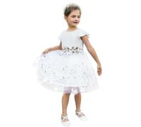 PATPAT Vestido de Fiesta para Niña Sin Mangas Vestidos de Princesa de Tul para Niña con Bordado de Flores, Vestido de Fiesta Vestido de Tutú para Boda, Cumpleaños, Desfile, Bautizo, Banquete, Festival