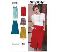 Patr?n de costura de falda, cintur?n, pantal?n y corbata Simplicity 8175 para mujer, tallas R5 1422