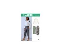 Patr n de costura New Look N6644 para pantalones cargo y top de punto para se oras, blanco papel, varios UN6644A