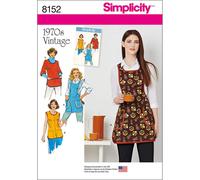 Patr n de costura para delantal vintage de moda de los a os 70, tallas XS-L, Simplicity 8152
