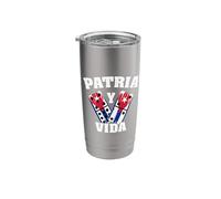 Patria y Vida Cuba Movimiento de Libertad Cubano Himno Cubano Vaso térmico de acero inoxidable de doble pared