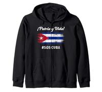 Patria y Vida SOS Bandera Cuba Libre Cuba Sudadera con Capucha