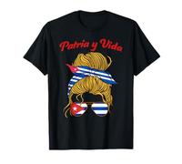 Patria Y Vida SOS Cuba Flag Free Cuba Women en gafas de sol Camiseta