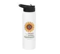 Patrice Lumumba Cita Dignidad Justicia Independencia Libertad Stainless Steel Insulated Water Bottle