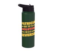 Patricia Evolution Can Go In Reverse Funny Patricia Nombre Stainless Steel Insulated Water Bottle