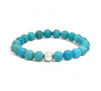 PATRICIA TRENDY® - Pulsera TURQUESA de Mongolia - Piedras naturales semipreciosas y energéticas para mujer y hombre - Hilo elástico con cuentas de bolas 8 mm (Turquesa)