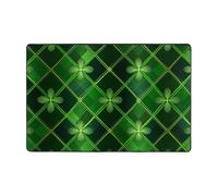 Patrick Clover - Alfombra para sala de estar, dormitorio, hojas verdes, con respaldo antideslizante, lavable, para decoración del hogar y la oficina, 120 x 180 cm