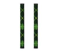 Patrick Clover - Juego de 2 fundas para manija de puerta de refrigerador, diseño de hojas verdes, para refrigerador, microondas, estufa, horno, lavavajillas