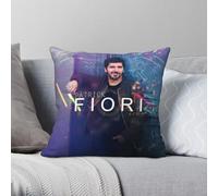 Patrick Fiori Singer - Funda de almohada de poliéster y lino con estampado de terciopelo con cremallera, para coche