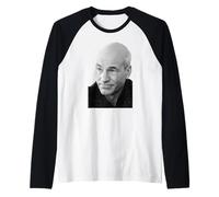 Patrick Stewart Actor Capitán Jean Luc Picard Star Trek 1988 Camiseta Manga Raglan