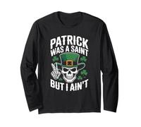 Patrick Was Saint But I Aint Skull St Patricks Day Manga Larga