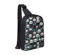Patrick Watermelon Festival - Bolsa de pecho con doble bolsillo, perfecta para conciertos, deportes, viajes, ciclismo y senderismo, mochila cruzada, Cara linda de panda, Talla única