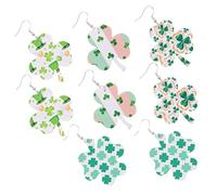. Patrick's Day Shamrock Hoop 4 Sets Drop Dangle Earrings for Women Party Jewelry