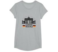 Patrimonio Alemán Puerta de Brandeburgo Orgullo de Berlín Patri Camiseta, Niñas, Gris Jaspeado, Grande