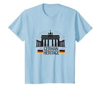 Patrimonio Alemán Puerta de Brandeburgo Orgullo de Berlín Patri Camiseta, Niños, Azul Bebé, 6 años