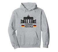 Patrimonio Alemán Puerta de Brandeburgo Orgullo de Berlín Patri Sudadera con Capucha, Unisex para Adultos, Gris Jaspeado, S