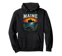 Patrimonio costero del Barco Langosta de Maine Sudadera con Capucha