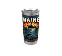 Patrimonio costero del barco langosta de Maine Vaso térmico de acero inoxidable de doble pared