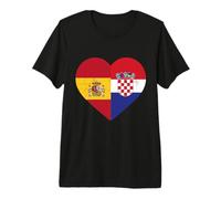 Patrimonio croata Bandera de España Bandera de Croacia Camiseta Premium