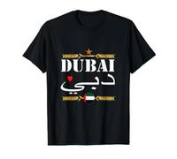 Patrimonio Cultural Inspirado en la Bandera de Dubai Eau Camiseta gráfica económica, Hombre, Negro, S