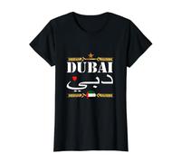 Patrimonio Cultural Inspirado en la Bandera de Dubai Eau Camiseta gráfica económica, Mujer, Negro, M