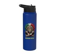 Patrimonio de guerrero antiguo del orgullo del boxeo mexicano Stainless Steel Insulated Water Bottle
