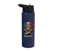Patrimonio de guerrero antiguo del orgullo del boxeo mexicano Stainless Steel Insulated Water Bottle