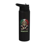 Patrimonio de guerrero antiguo del orgullo del boxeo mexicano Stainless Steel Insulated Water Bottle