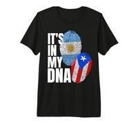 Patrimonio de la Bandera de ADN de Argentina y Puerto Rico Camiseta Premium
