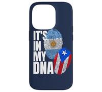 Patrimonio de la bandera de ADN de Argentina y Puerto Rico Carcasa para iPhone 14 Pro