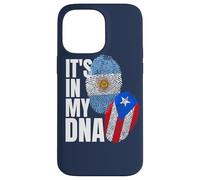 Patrimonio de la bandera de ADN de Argentina y Puerto Rico Carcasa para iPhone 14 Pro Max