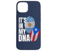 Patrimonio de la bandera de ADN de Argentina y Puerto Rico Carcasa para iPhone 15 Plus