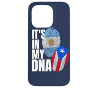 Patrimonio de la bandera de ADN de Argentina y Puerto Rico Carcasa para iPhone 15 Pro