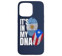 Patrimonio de la bandera de ADN de Argentina y Puerto Rico Carcasa para iPhone 15 Pro Max