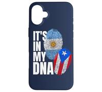 Patrimonio de la bandera de ADN de Argentina y Puerto Rico Carcasa para iPhone 16 Plus