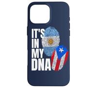 Patrimonio de la bandera de ADN de Argentina y Puerto Rico Carcasa para iPhone 16 Pro Max