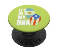 Patrimonio de la Bandera de ADN de Argentina y Puerto Rico PopSockets PopGrip Adhesivo