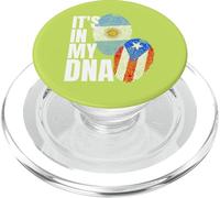 Patrimonio de la Bandera de ADN de Argentina y Puerto Rico PopSockets PopGrip para MagSafe
