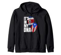 Patrimonio de la Bandera de ADN de Costa Rica y Puerto Rico Sudadera con Capucha