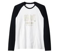Patrimonio irlandés Raíces irlandesas por Matrimonio Quema Apellido Camiseta Manga Raglan