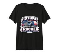 Patriot Future Trucker Niño Hijo Niño Camionero Conductor Americano Camiseta Premium