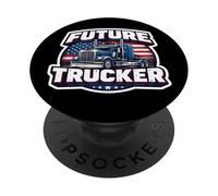 Patriot Future Trucker Niño Hijo Niño Camionero Conductor Americano PopSockets PopGrip Adhesivo