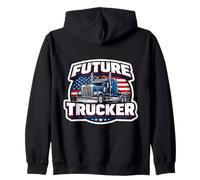 Patriot Future Trucker Niño Hijo Niño Camionero Conductor Americano Sudadera con Capucha