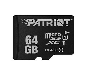 Patriot Memory Tarjeta de Memoria Flash MicroSD de la Serie LX de 64GB - PSF64GMDC10