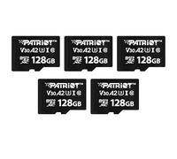 Patriot Serie VX 128GB Micro SDXC V30 A2 UHS-I U3 Tarjeta de Memoria 4K UHD Paquete de 5 - PSF128GVX32MCX5