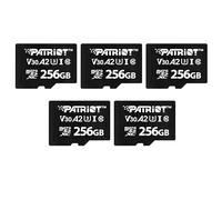 Patriot Serie VX 256GB Micro SDXC V30 A2 UHS-I U3 Tarjeta de Memoria 4K UHD Paquete de 5 - PSF256GVX32MCX5