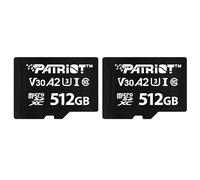 Patriot Serie VX 512GB Micro SDXC V30 A2 UHS-I U3 Tarjeta de Memoria 4K UHD Paquete de 2 - PSF512GVX32MCX2
