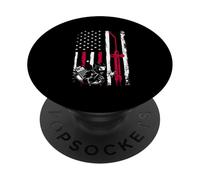 Patriot Welder Red Line, Bandera Estadounidense y Estadounidense, Soldadura patriótica PopSockets PopGrip Adhesivo